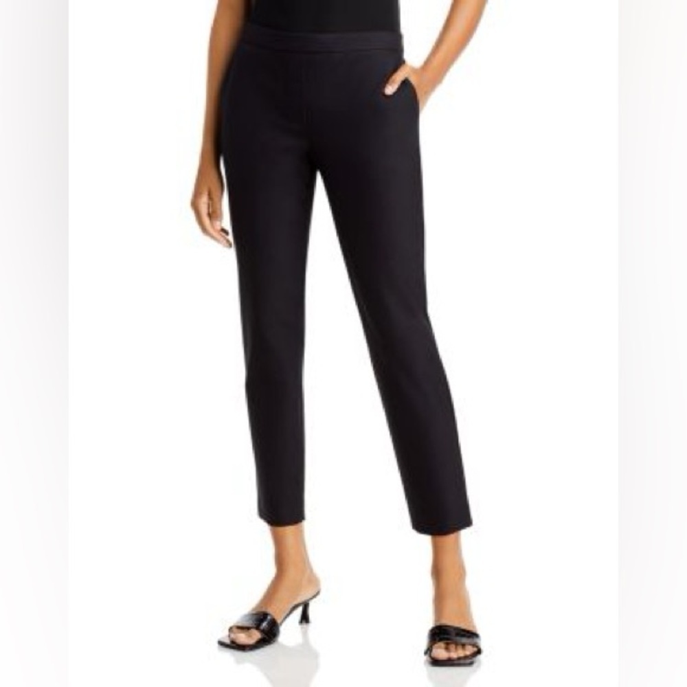 Theory Sz 8 Thaniel Womens Pants Size 2 Black Kenett Pull On Trouser